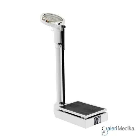 Alat Ukur Kesehatan Mandiri Ilustrasi alat ukur tinggi dan berat badan digital